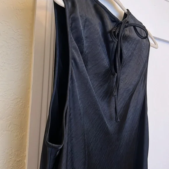 Brand New with Tags! Elegant Gap Black Satin Highneck Sleeveless Dress - Picture 5 of 7
